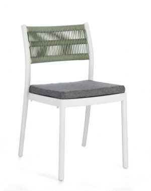 BIZZOTTO Zahradní jídelní židle ALVIN bílá se zeleným opěradlem