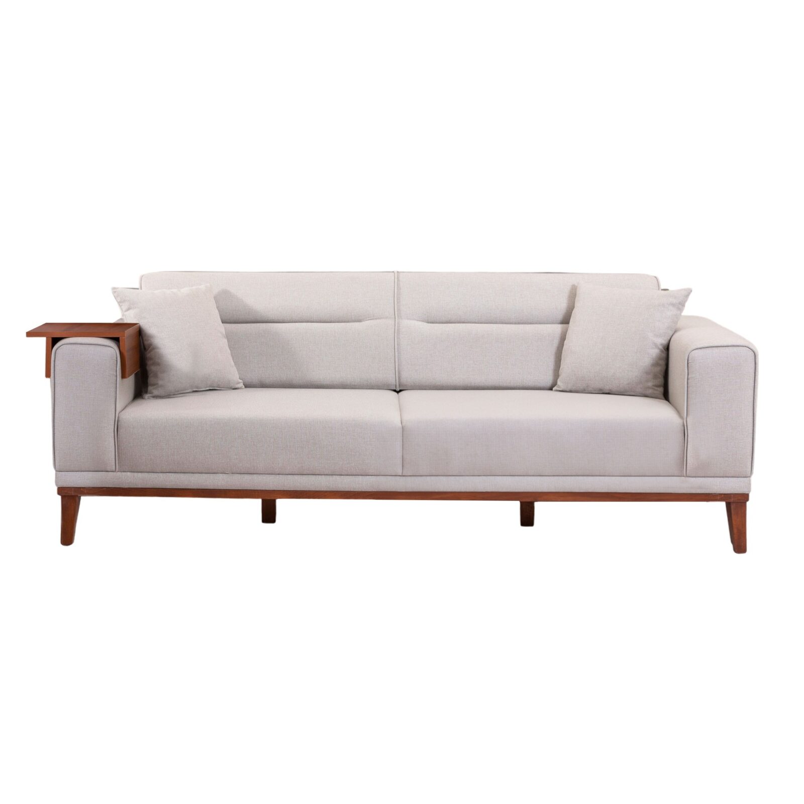 Hanah Home Pohovka LIONESI krémová s odkládacím stolkem 223 cm