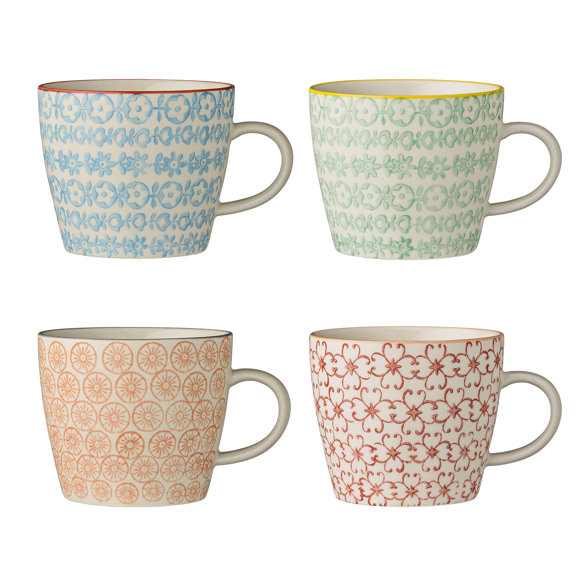 BLOOMINGVILLE Set 4 hrnků s uchem CARLA 300 ml