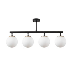 OPVIQ Stropní světlo FAZLI černé mléčné sklo