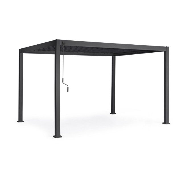 BIZZOTTO Antracitová hliníková pergola s uzavíracími lamelami a LED páskem OCEAN 3x4 m