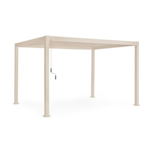 BIZZOTTO Krémová hliníková pergola s uzavíracími lamelami a LED páskem OCEAN 3x4 m