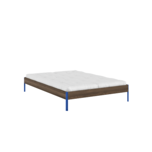 KARUP Dřevěná postel CORE 140x200 cm tmavě hnědá modré nohy