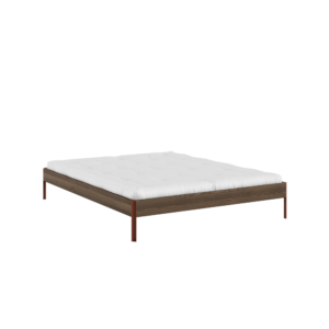 KARUP Dřevěná postel CORE 160x200 cm tmavě hnědá rudé nohy