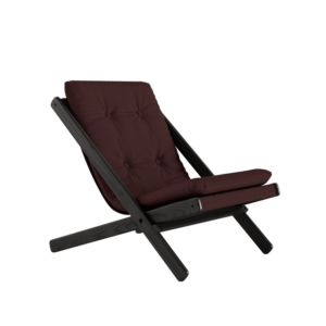 KARUP Skládací křeslo BOOGIE černě lakované s hnědým potahem