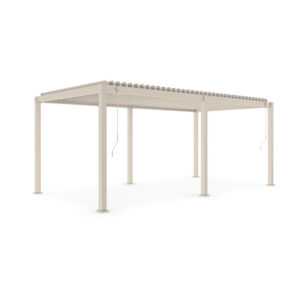 BIZZOTTO Světlá hliníková pergola s uzavíracími lamelami GARDA 3x6 m