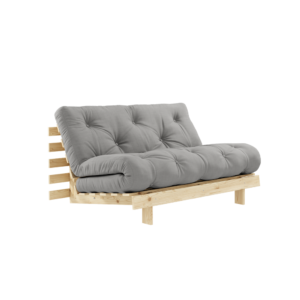 KARUP DESIGN Šedá rozkládací pohovka ROOTS s konstrukcí ze světlého dřeva 140x200 cm