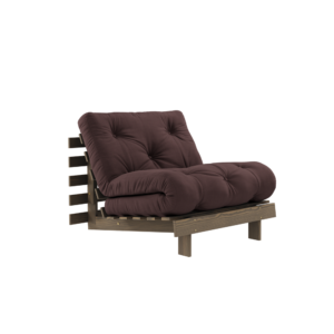 KARUP DESIGN Tmavě hnědé rozkládací křeslo ROOTS s konstrukcí z tmavě hnědého dřeva