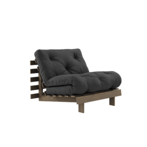 KARUP DESIGN Černé rozkládací křeslo ROOTS s konstrukcí z tmavě hnědého dřeva