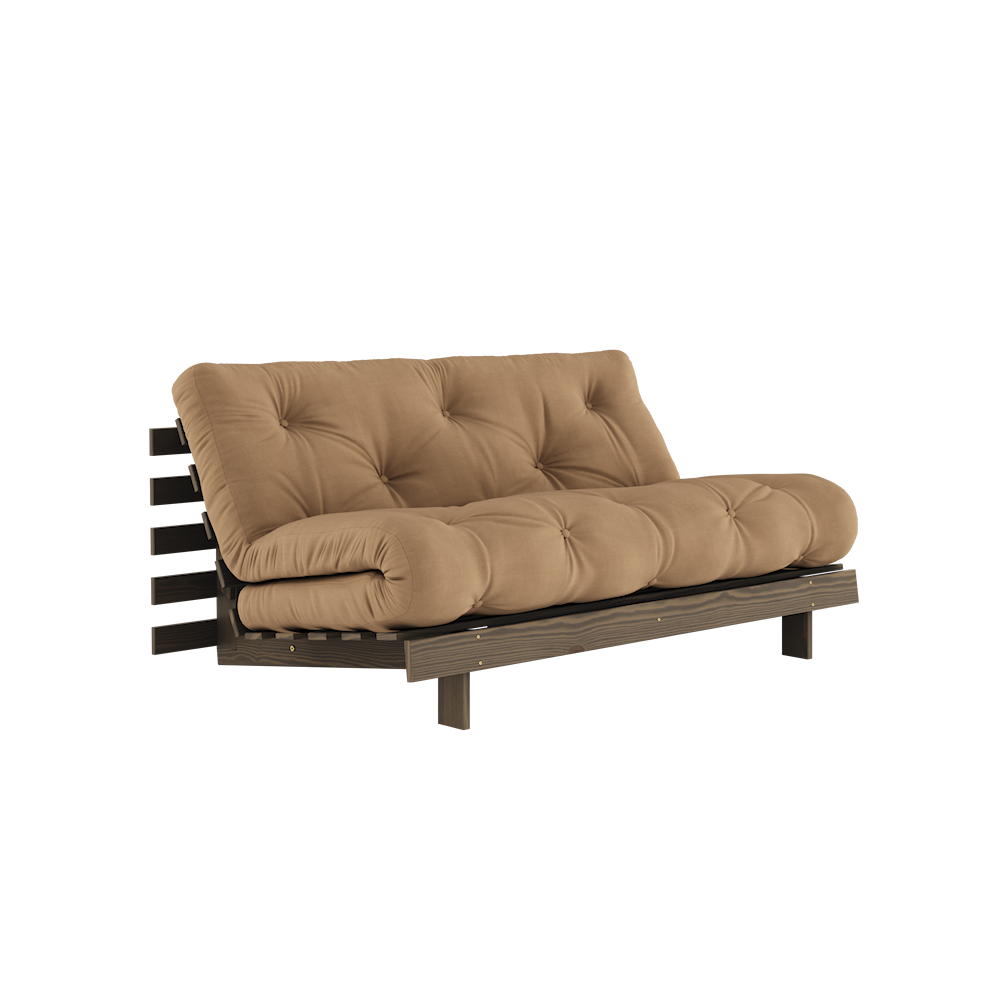 KARUP DESIGN Mocca rozkládací pohovka ROOTS s konstrukcí z tmavě hnědého dřeva 160x200 cm