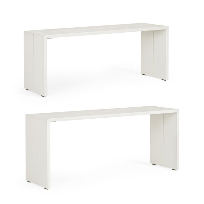 BIZZOTTO Set dvou zahradních konferenčních stolků PIPER bílý 104cm